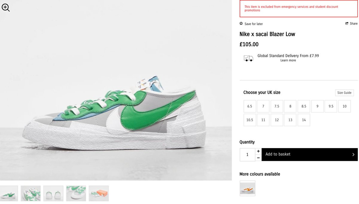 sacai blazer restock