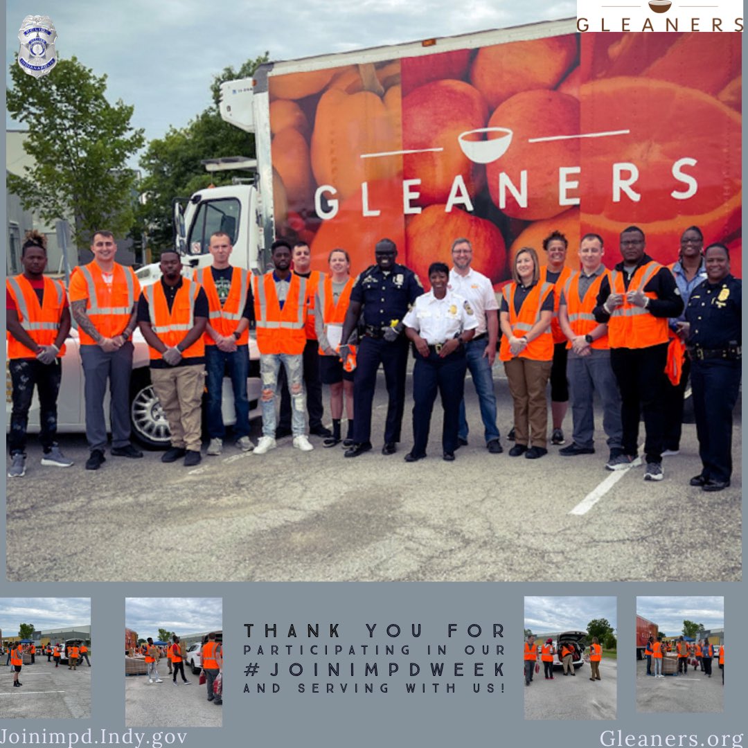 JoinIMPD's tweet photo. It was a great day being out and serving our community with Gleaners, Avondale YMCA and our some of applicants as we continue our #joinimpdweek activities.
Join us tomorrow for a cup of coffee in person or live with @IMPDnews. https://t.co/6yJmOczJQp