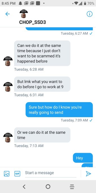 Scam Alert Scam Alert  WATCH OUT YALL It ChAnGeD  it's name too it's now @divdojugj https://t.co/rMa