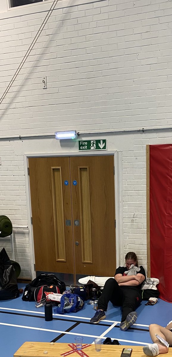 3:30am rolls around, some going strong, others taking a quick five…

Mr Johnson and Mr Arkwright have combined overnight figures of 212.3-96-110-32 

<a href="/aLeadingEdge1/">aLeadingEdge</a> warming up for a long spell from the Canal End 

#charityoaks