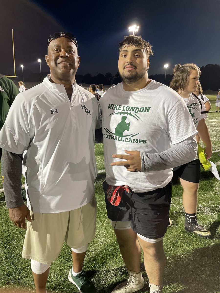BCollierPPI's tweet photo. @GinoCap59 was the best DLineman at William and Mary Camp and their DLine Coach said if his grades check out he’s an offer for us! @CoachMikeLondon thanks for the opportunity https://t.co/5qqdIAZc9b