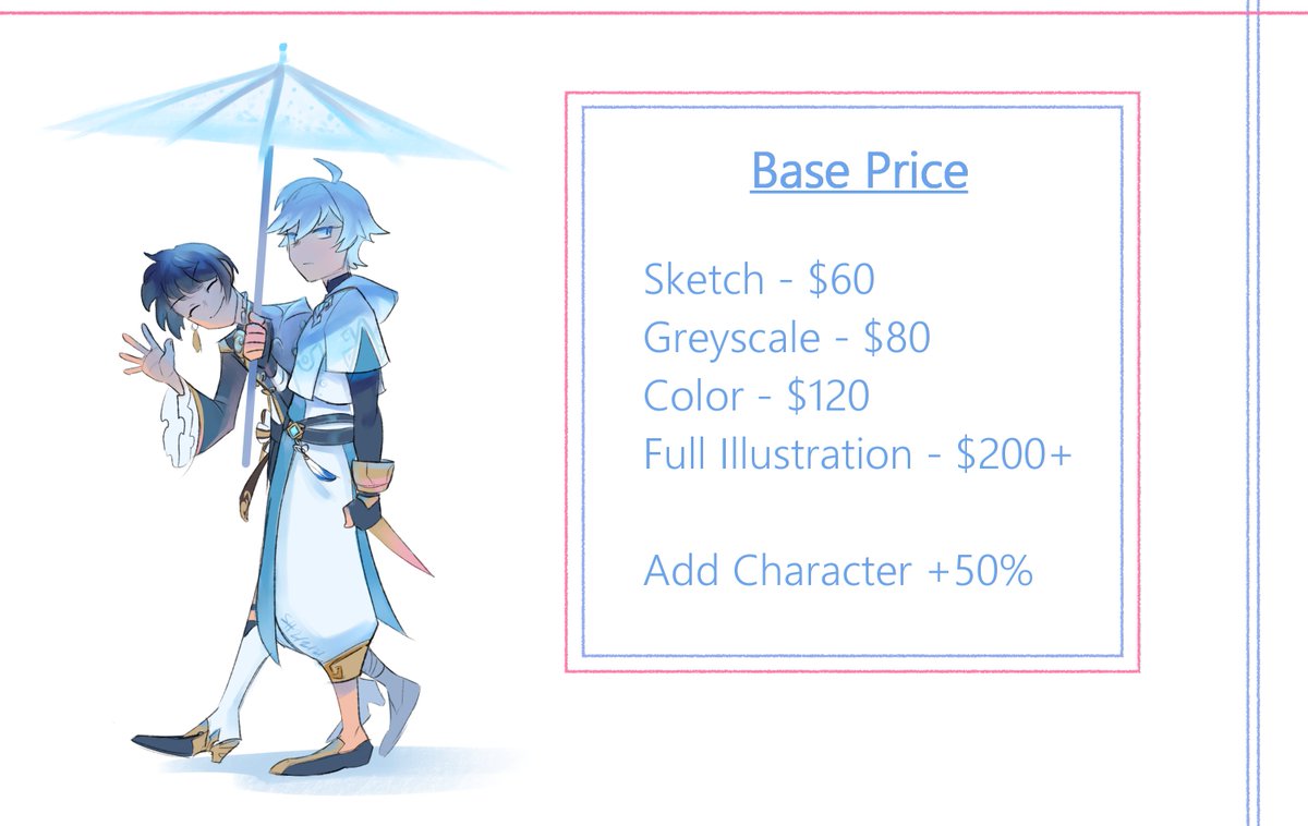 Alright, commissions are open! Please fill in the form in the link, and if there's any questions please feel free to let me know! 
https://t.co/ZHkZyXhmuQ 