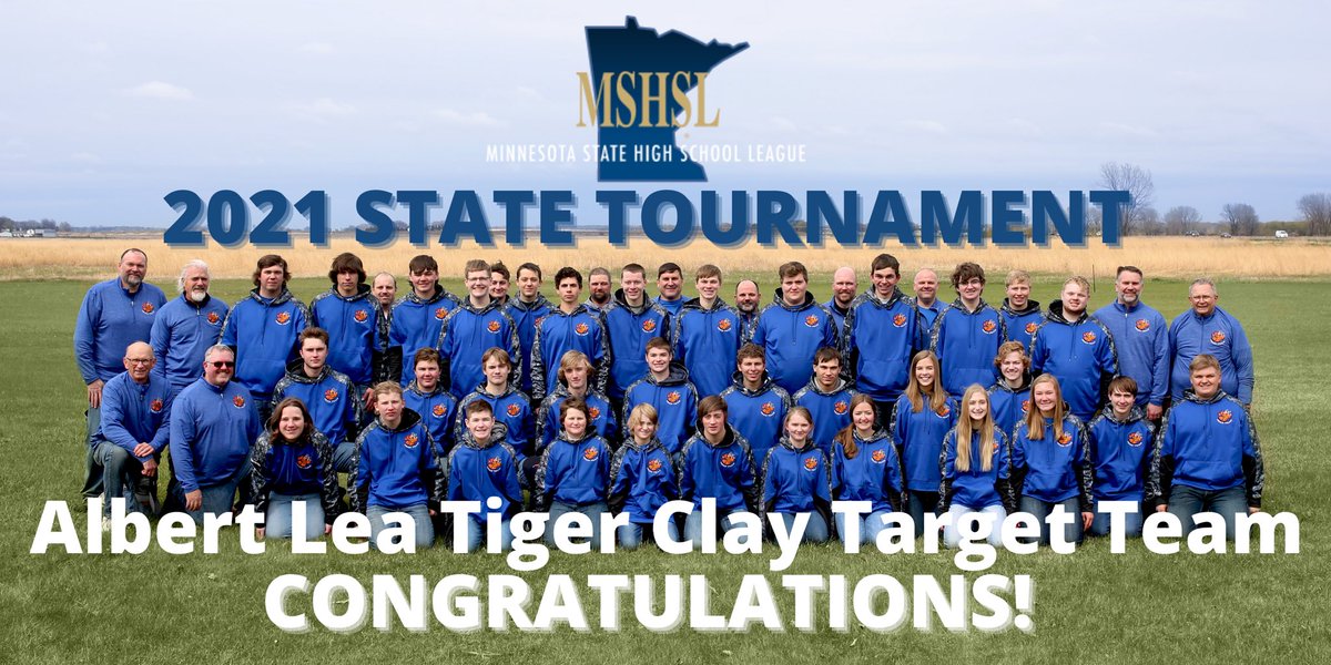 Albert Lea’s Clay Target team qualified for the MSHSL State Tournament by placing 37th out of 332 teams. This is the first ever team appearance for the Tigers and a great milestone in our emerging program!
