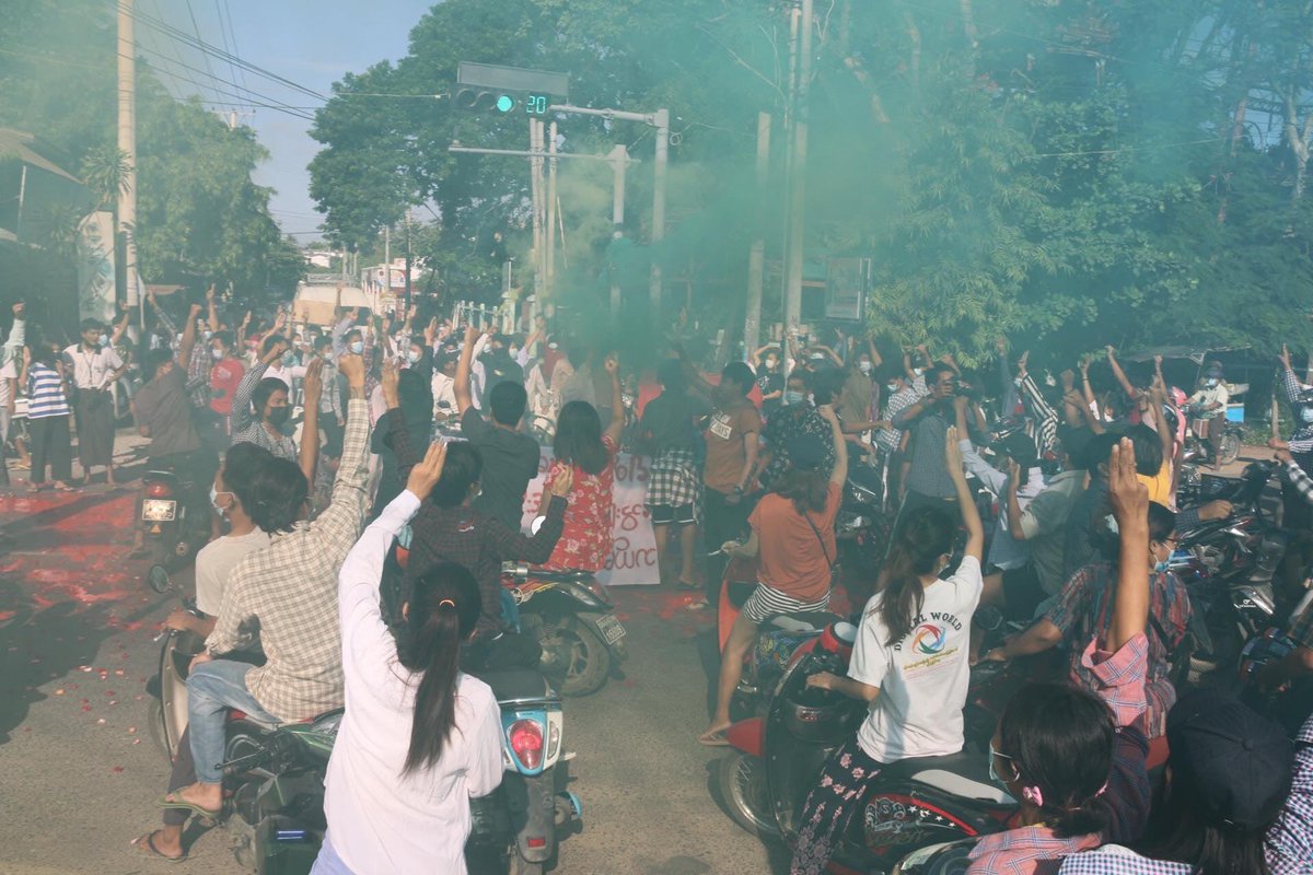 In Sagaing Division,Monywa anti-coup protestors took to the streets on Thursday to voice their opposition to the military regime.

#June24Coup #WhatsHappeningInMyanmar