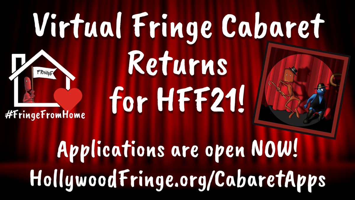 Virtual Fringe Cabaret (<a href="/hffcabaret/">HFF Cabaret Stage</a>) will return to #hff21 starting July 27th! We are looking for fun acts that include variety, magic, dance, music, comedy, and general silliness. Get all the details on how to apply: docs.google.com/forms/d/e/1FAI…
