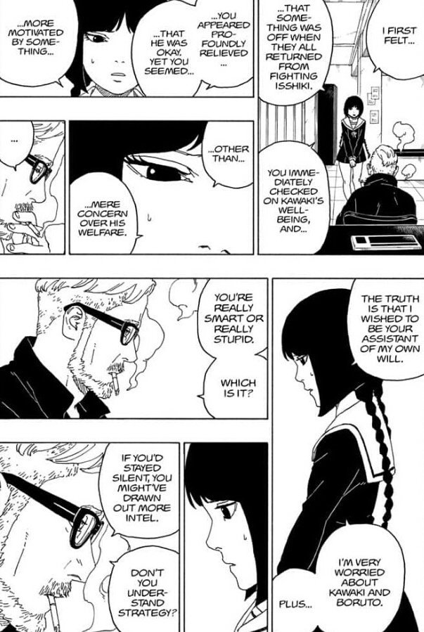 srcherin's tweet photo. "a karma that's rudely weapon"
- she knew shit was off with him something others I do think can't believe that read manga I don't know I love her she will truth worried boruto and kawaki. Lets see next chapter #borutochapter59 https://t.co/XJ3qvOFIVb