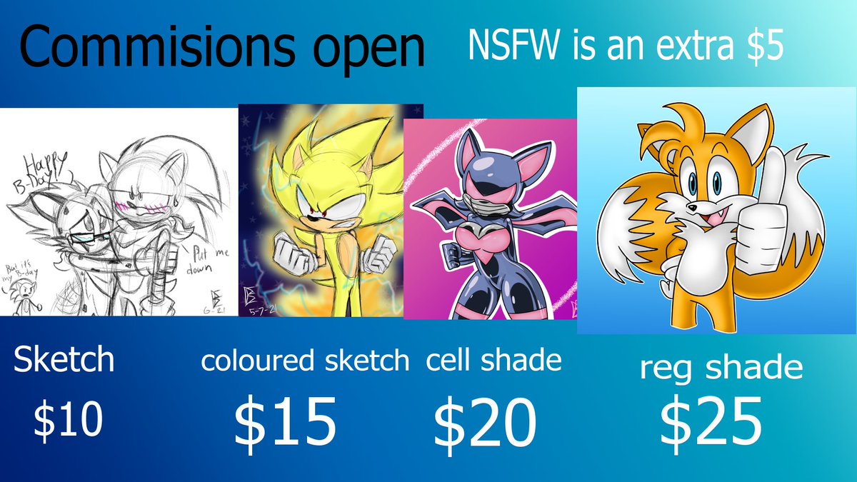 onbreak171's tweet photo. EMERGENCY COMS OPEN! Gotta pay some bills peeps I only take paypal! Just DM if interested 
#art #sonicart #commissionsopen https://t.co/PXHPMwHz9m