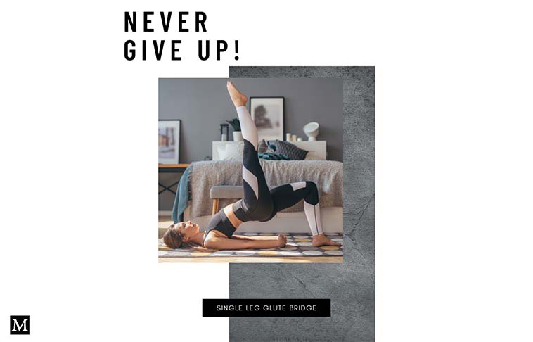 The single-leg bridge uses only one leg to perform the movement, and everything stays the same. Removing one leg causes your gluteus muscles to work harder, and is recommended once you have gained enough experience doing basic glute bridges.

Removing one leg also targets…