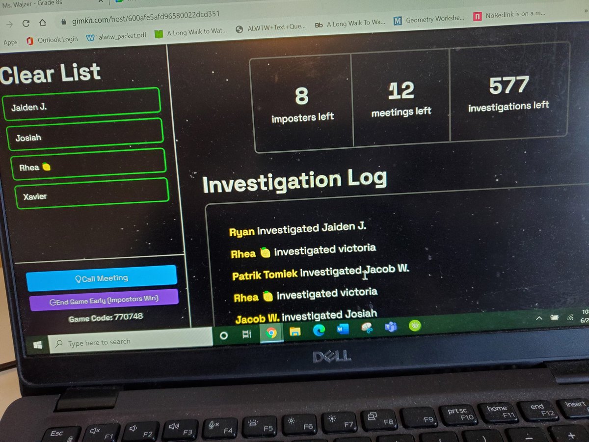 Our competitive 7s &amp; 8s playing <a href="/gimkit/">Gimkit</a> together this morning! <a href="/Ms_Rebelo/">Ms. Rebelo (she/her)</a> <a href="/stalphonsaDP/">St. Alphonsa Catholic Elementary School</a>