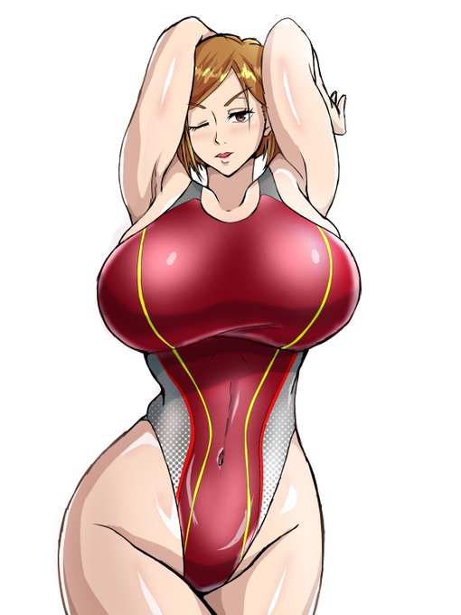 呪術廻戦で釘崎野薔薇with競泳水着
ムチムチに描けたと思う 