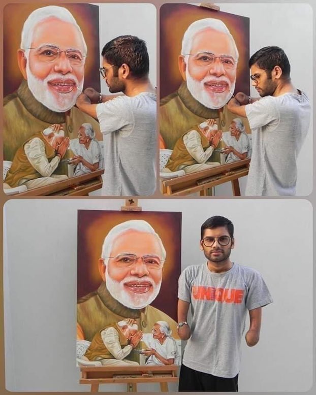 मोदी जी <a href="/narendramodi/">Narendra Modi</a>  आपके लिए पेंटिंग बनाई है.. हृदय से सलाम 🙏🙏

आपका लिए इस भाई के जज़्बे ओर प्रेम को शत शत प्रणाम 🙏🙏