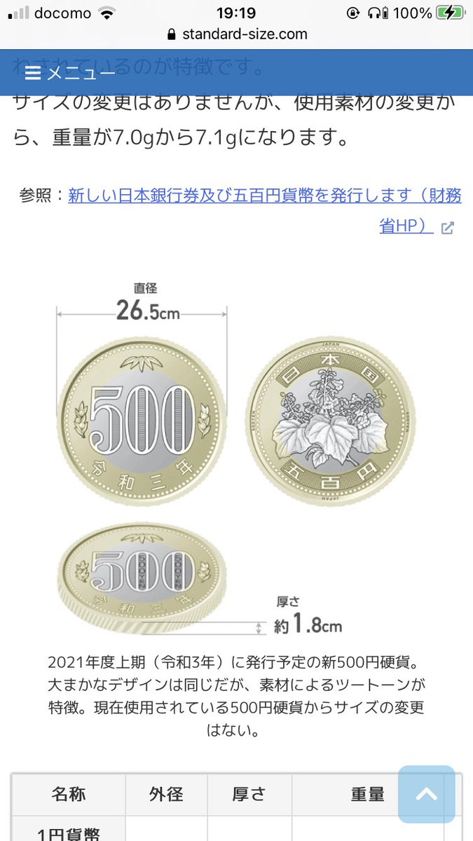 デカすぎるだろ とある規格を紹介するサイトの新500円硬貨のサイズが有り得ないモノだった Togetter