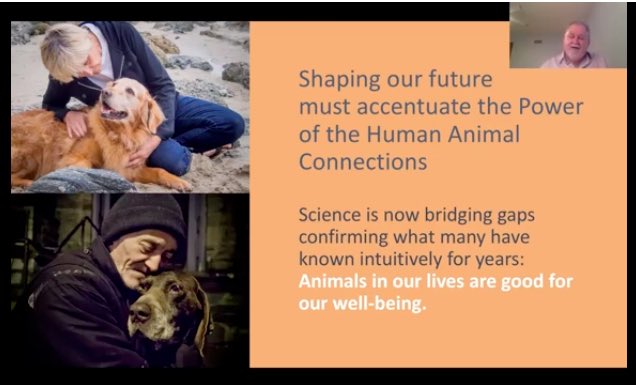 Fantastic keynote by Dr Aubrey Fine #ISAZ21. Connecting with nature and animals is good for human #mentalhealth. More psychologists need to research this and incorporate animal-assisted interventions #AAI into our practice