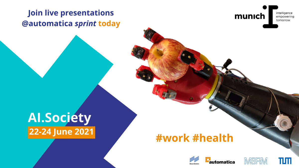 TUM_MIRMI's tweet image. It is amazing the great interest awaken by the new high-tech platform #munich_i @automatica! Learn the possibilities that #robotics &amp;amp; #ai create in the health and work fields with @TU_Muenchen labs and EU-projects at AI.Society ➡️ tickets.messe-muenchen.de/MM/AUS/Register Code: munich_i_sprint21