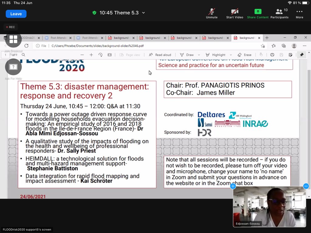 Q&amp;A underway for session Theme 5.3: disaster management: response and recovery 2.
<a href="/floodrisk2020/">FLOODrisk 2020</a>