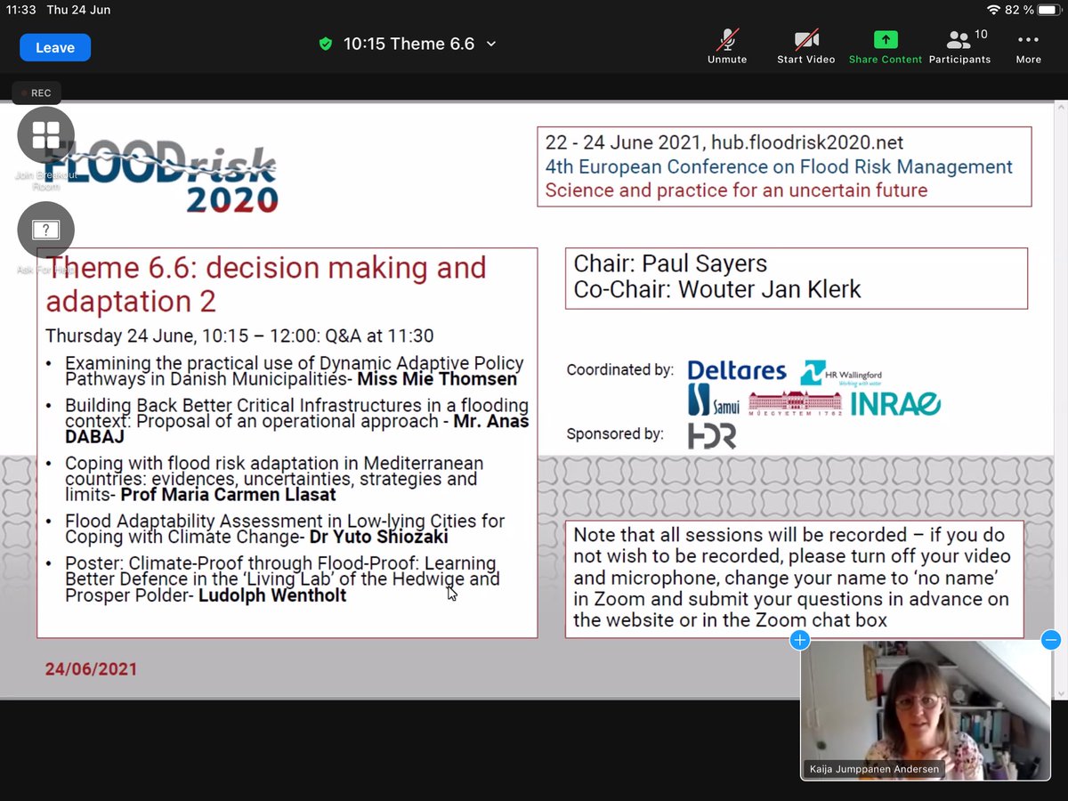 Q&amp;A for session Theme 6.6: decision making and adaptation 2.
<a href="/floodrisk2020/">FLOODrisk 2020</a>