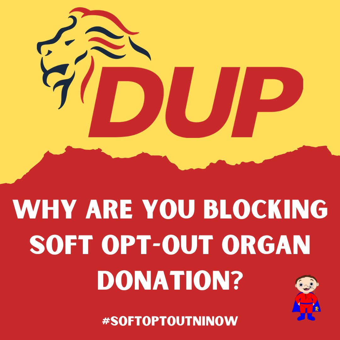 Donate4Dáithí (@donate4daithi) on Twitter photo ❌❌❌❌❌❌
CONFIRMED: SOFT OPT-OUT NOT ON TODAY’S @NIEXECUTIVE AGENDA 😤
<a href="/duponline/">DUP</a>... WHY ARE YOU BLOCKING THE DEMOCRATIC PROCESS?
<a href="/paulgivan/">Paul Givan</a> - YOU HAVE THE POWER TO RESPOND TO @RobinSwannMoH URGENT PROCEDURE
<a href="/moneillsf/">Michelle O’Neill</a> HAS AGREED TO DO THIS!
#SoftOptOutNINow ❌❌❌❌❌❌
CONFIRMED: SOFT OPT-OUT NOT ON TODAY’S @NIEXECUTIVE AGENDA 😤
<a href="/duponline/">DUP</a>... WHY ARE YOU BLOCKING THE DEMOCRATIC PROCESS?
<a href="/paulgivan/">Paul Givan</a> - YOU HAVE THE POWER TO RESPOND TO @RobinSwannMoH URGENT PROCEDURE
<a href="/moneillsf/">Michelle O’Neill</a> HAS AGREED TO DO THIS!
#SoftOptOutNINow