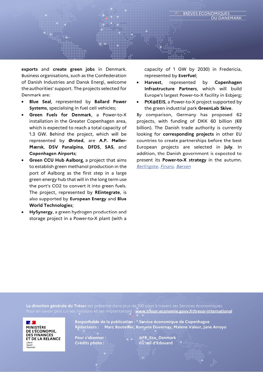 Opportunities of the European National Recovery and Resilience Plans - Defence industry ready for green exports - Increasing income inequality and labour shortages - &amp; much more about 🇩🇰
⬇️ Find the 🇫🇷 embassy's business news below and on our website ⬇️
dk.ambafrance.org/15-Business-ne…