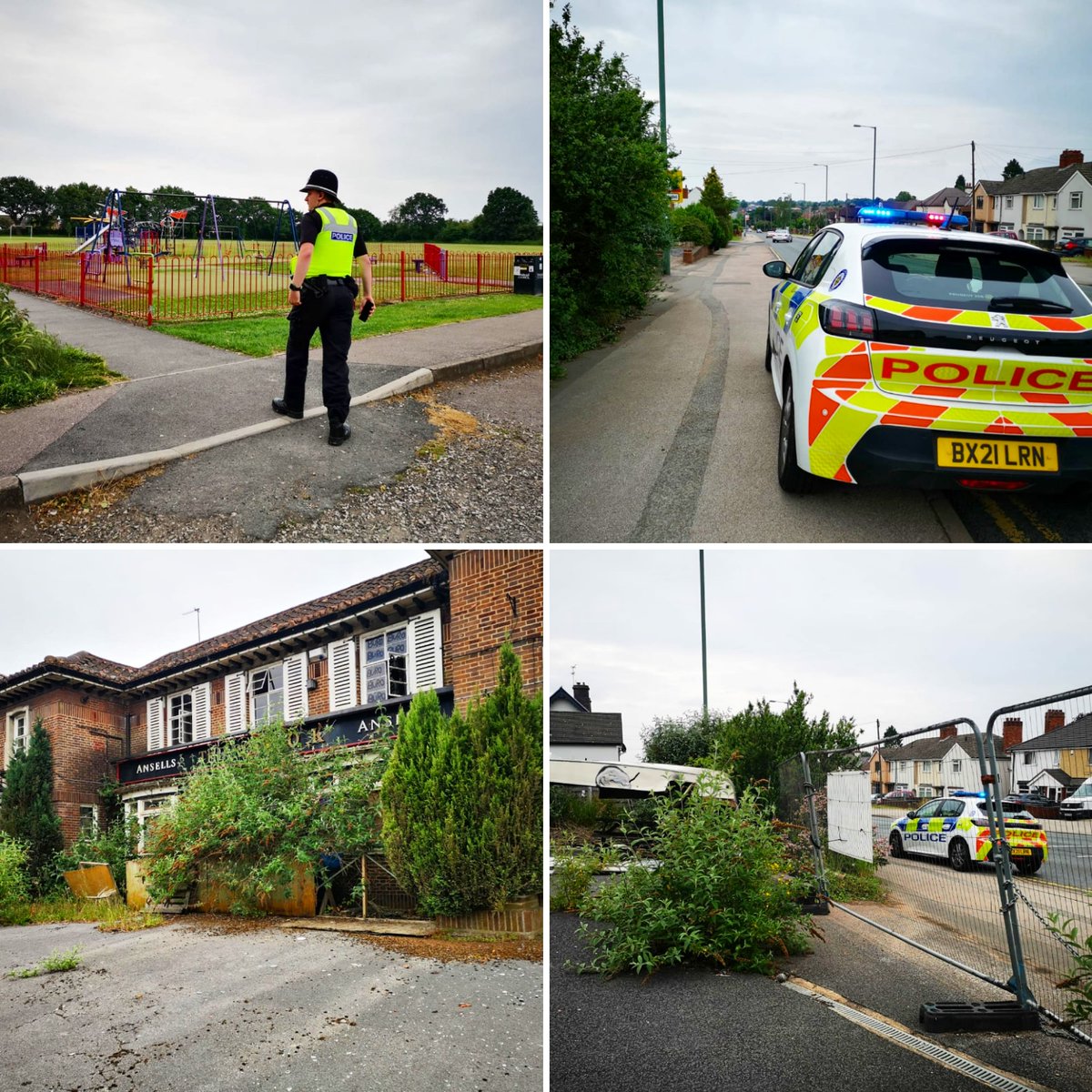 BrownhillsWMP's tweet photo. Patrols around Clayhanger and Brownhills yesterday following complaints of anti-social behaviour. Youths have been attending the grounds of the derelict former Royal Oak public house. Not only should they not be there but it is also a danger to themselves! ⚠️ https://t.co/79j0N7arMk