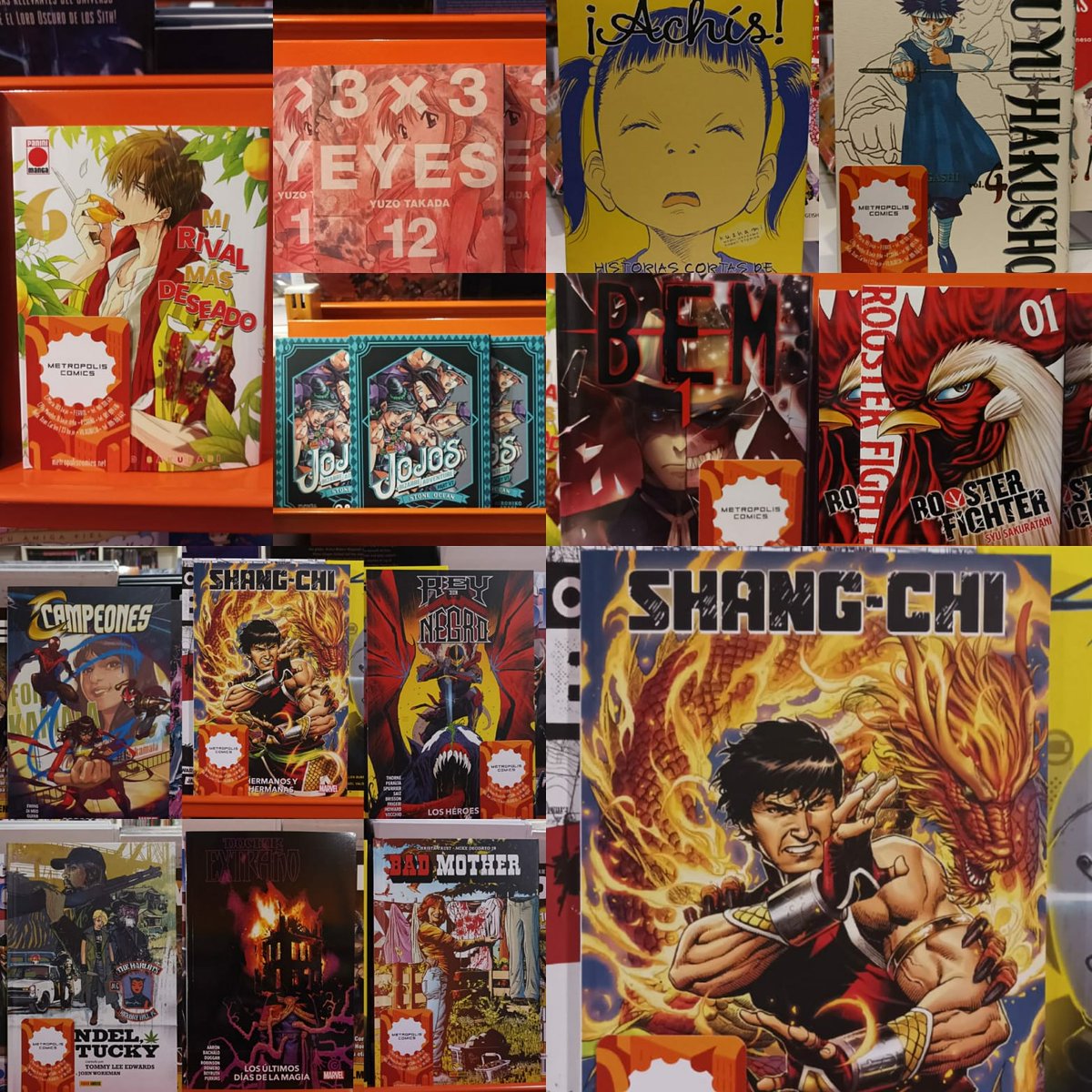 metropol_comics's tweet photo. Estamos a tope con la Feria de Vilagarcía, pero no podemos olvidarnos de las #novedades que van llegando a tienda para que las conozcáis, esta vez de Ivrea España  y Panini Cómics España , con títulos #comicusa y #manga como #Gantz #Jojos #Achis #Shangchi #Campeones ⬇️⬇️ https://t.co/eISWVplxqP