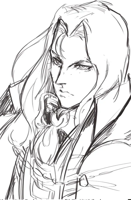 Hi sorry for not posting I been in the hospital for a few days :^(
I'm getting discharged today though. In the meantime heres an Alucard sketch 🫀 