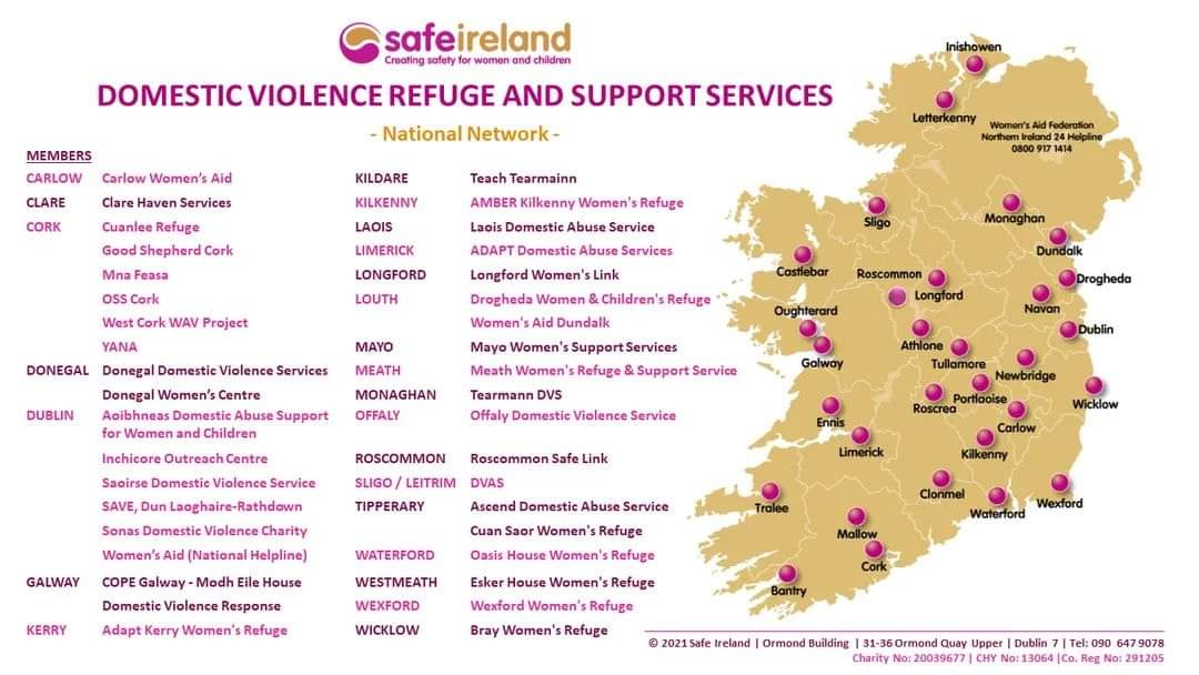 Marie_Casserly's tweet photo. Domestic Violence Refuge and Support Services. A network of frontline members are providing expert, professional support everyday in your community - In every county in the country @SAFEIreland @DvasSligo @gardainfo #safeireland
See https://t.co/mE96qLW74U https://t.co/REXpmh1V0b