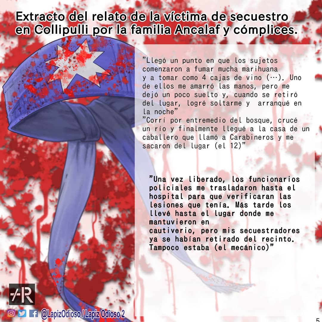 LapizOdioso's tweet photo. @aprachile Es un relato espeluznante #CAM #CAMCTM #terrorismo #araucaniachile #nomasterrorismo #nomasizquierda #Chile #Ancalef #collipulli #torturas #DDHH #indh #causamapuche @inddhh @melnicksergio @aucanhuilcaman https://t.co/OYkEvIdVrm