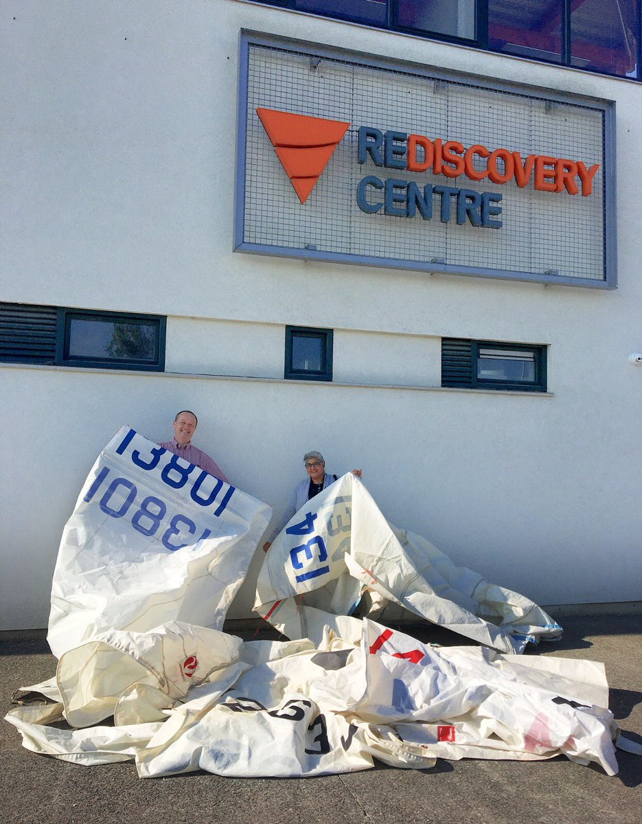 pickerpalsworld's tweet photo. Huge thank you to Royal Irish Yacht Club and @RSGYC for donating old sails! ⛵️They have been saved from landfill &amp; are now in the @RediscoveryCtr ready to be made into our picker packs! We’re still looking for sails, so please share with any clubs! There’s a form on our website. https://t.co/xM7ezIklVq