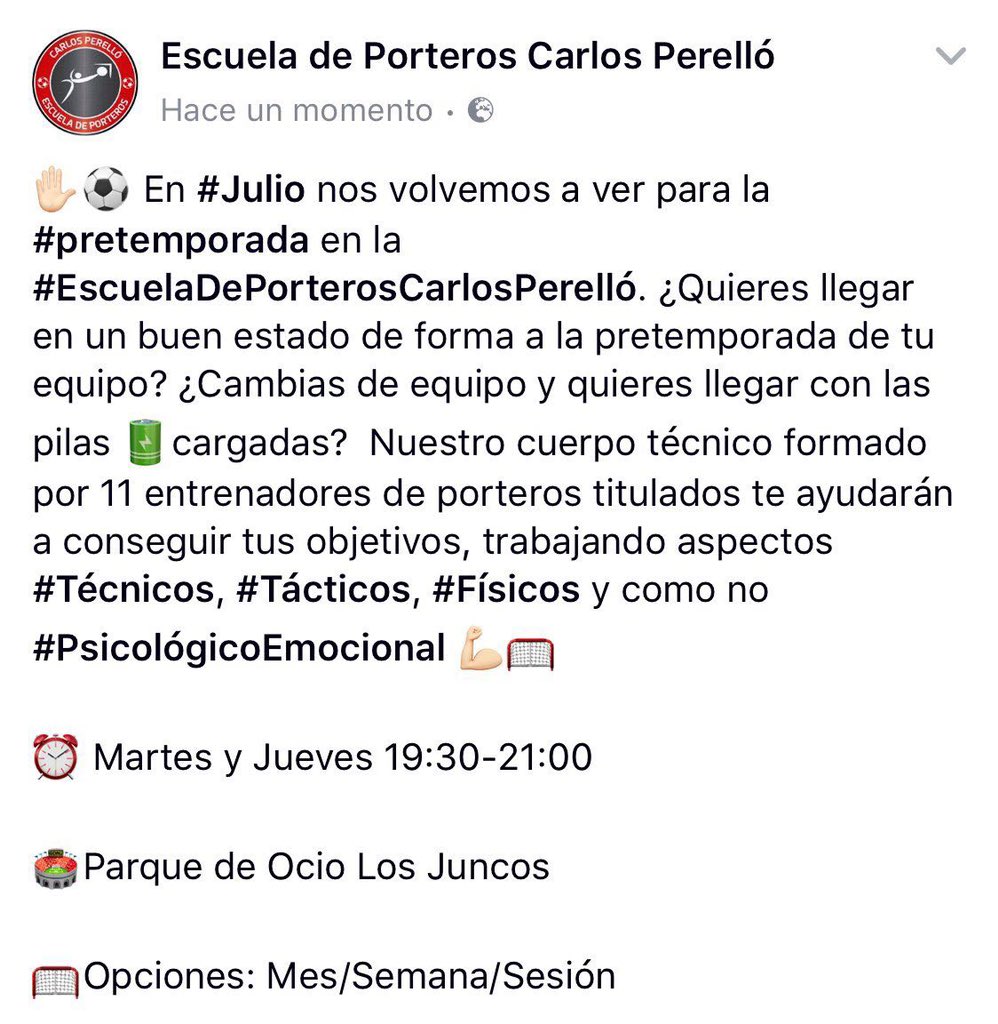 EscuelaCPerello's tweet photo. 🚨ABIERTO PLAZO DE INSCRIPCIÓN🚨
El 6 de #Julio comenzamos el #Intensivo de #Julio en la #EscuelaDePorterosCarlosPerelló🧤⚽️🥅 https://t.co/lAZHk5YerK