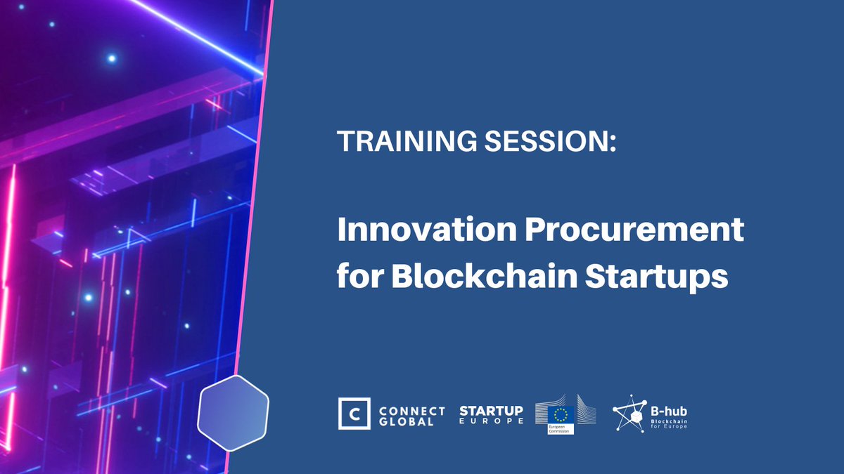 On July 13th, we're hosting a free #training for #blockchain startups on #InnovationProcurement w. <a href="/B_Hub4eu/">B-hub Blockchain for Europe</a>
Register today (spots are limited) -&gt; eventbrite.com/e/innovation-p…