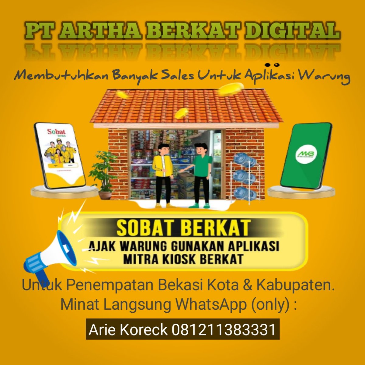 Loker Bekasi Kota &amp; Kabupaten.
Datang Interview Dan Langsung Tarining.
- Jadwal Training : Selasa, Rabu &amp; Kamis.
- Alamat Kantor : PT. Artha Berkat Digital
Jl Cempaka Bekasi Timur No 57, Jatimulya - Tambun Selatan.

Hub : 0812 1138 3331

#lokerbekasi #bekasikota #kabupatenbekasi