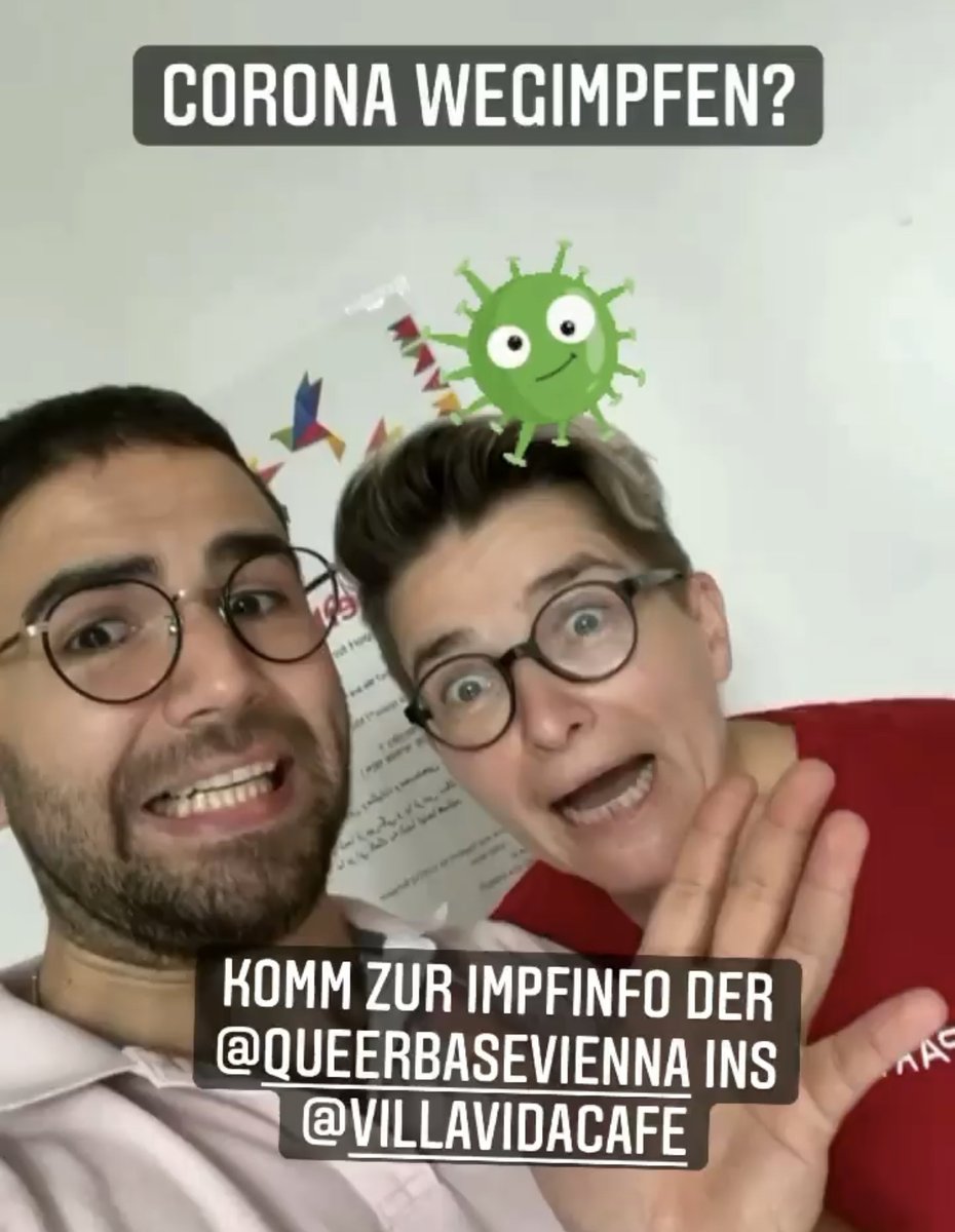 Corona wegimpfen??!! Gemeinsam mit <a href="/missngosso/">Mireille Ngosso</a> sprechen wir am 2. Juli um 18h über alles rund ums Impfen. In den Sprachen Deutsch, Arabisch, Farsi, Russisch, Englisch, Französisch. Mehr Info unter friends.queerbase.at/coronaupdates/… #Queerrefugees #LGBTIQ #yeswecare