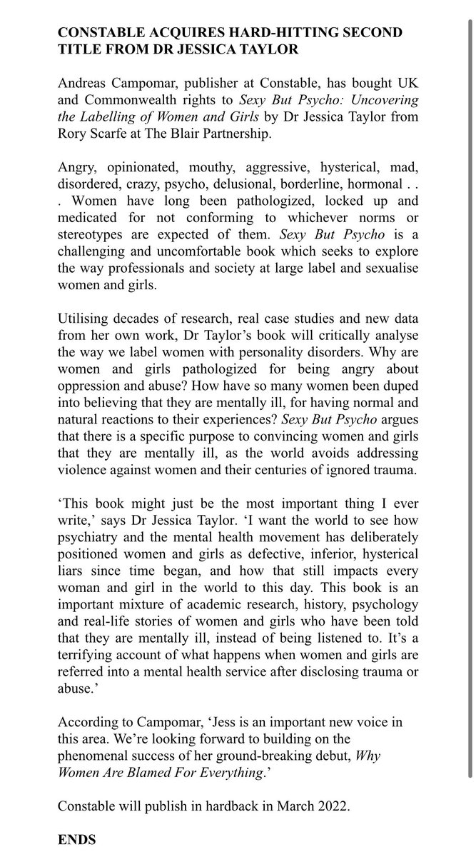 DrJessTaylor's tweet image. This might just be the most important thing I ever write. 

PRESS RELEASE IS HERE! 📣