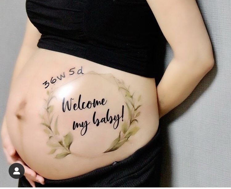 M S 自宅で貼るだけセルフマタニティーシール Ms Baby Tattoo Twitter