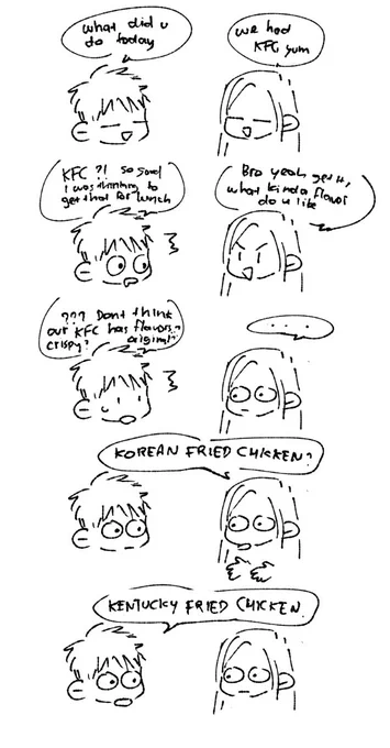 is your KFC means the same like my KFC #doodle #comic 