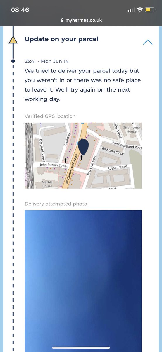 hannahtwohey's tweet photo. @ASOS @Hermesparcels twice in a row my delivery has not been made on the correct day &amp; I get emails that either the delivery was attempted (photo1 at 23:41 &amp;not my address!)or that it was delivered (photo2 at 1am!not delivered). not good enough when you pay for asos next day https://t.co/y2og2aoMZi