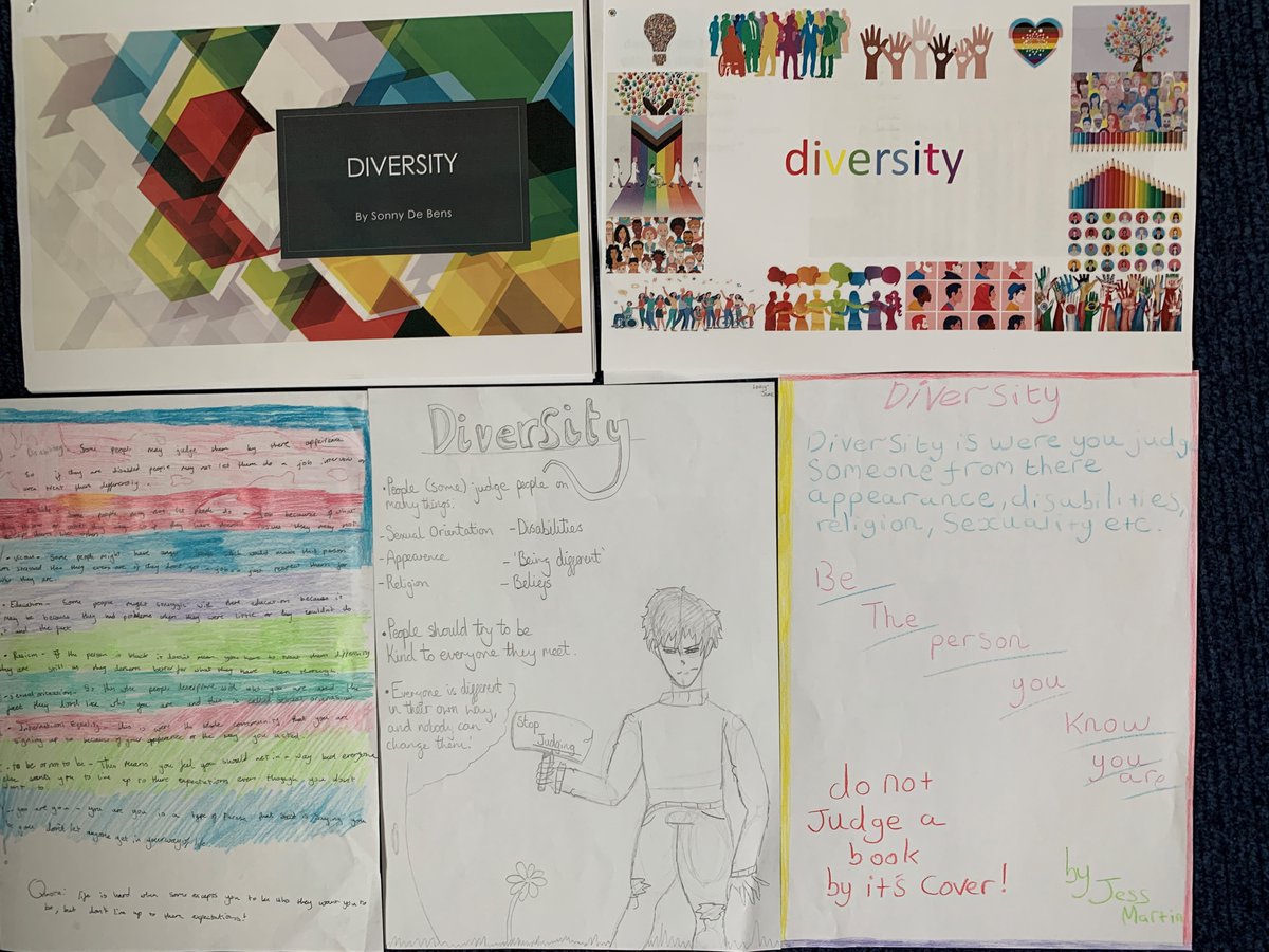 SarumAcademy's tweet photo. Year 7 have been exploring Diversity and what it means within PSHE this week as part of #schooldiversityweek  Yesterday, students also had a school talk from @JustLikeUsUK . Thank you Just Like Us for a wonderful assembly! 🌈 https://t.co/bhM6jTYoHp