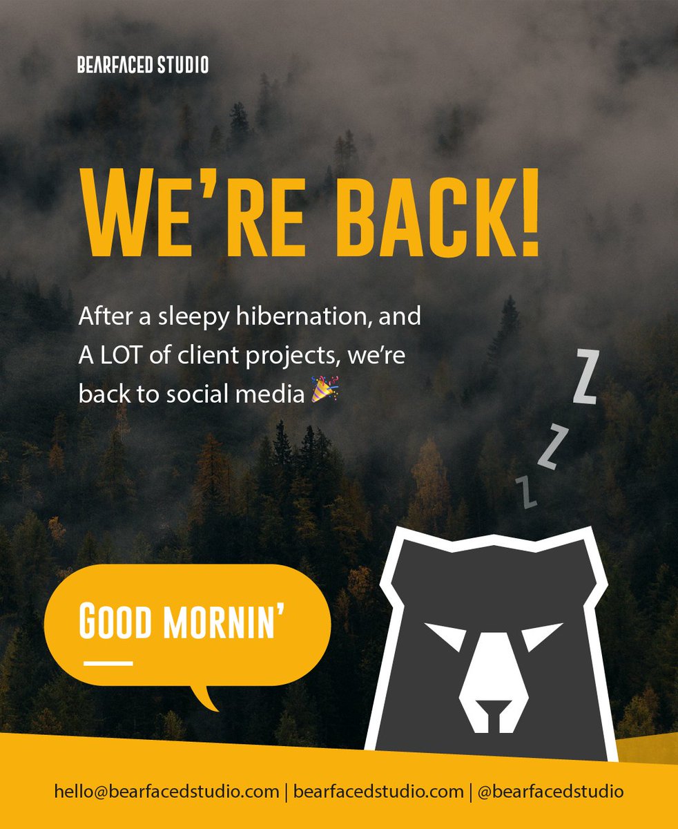 Hello hello hello 👋 🐻 
We've missed you — and we're looking forward to sharing some brilliant projects we have been working on over our looooooong winter sleep 💤 
.
.
.
.
.
#graphicdesign #graphicdesigner #design #graphicdesigncentral #illustration #logo #art #graphic