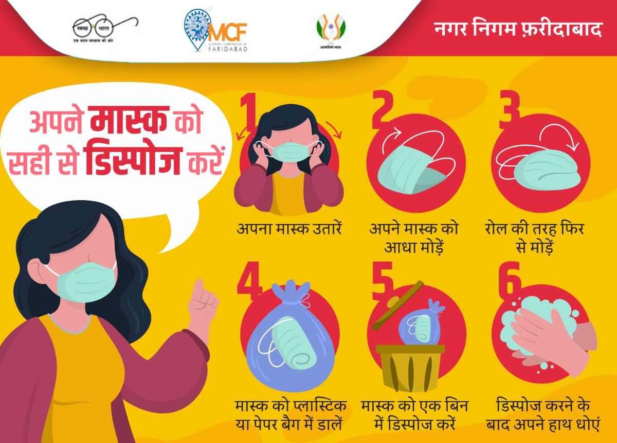 ULB Name : MCF ULB Code: 800436 Date: 24-06-2021 Poster Details: Awaring citizens about how to wear mask in a proper way to stay protected from Covid. Objective: To Spread Awareness From COVID 19. @wearmaskstaysafe @dipro_faridabad @cmohhry @swachhbharatmission