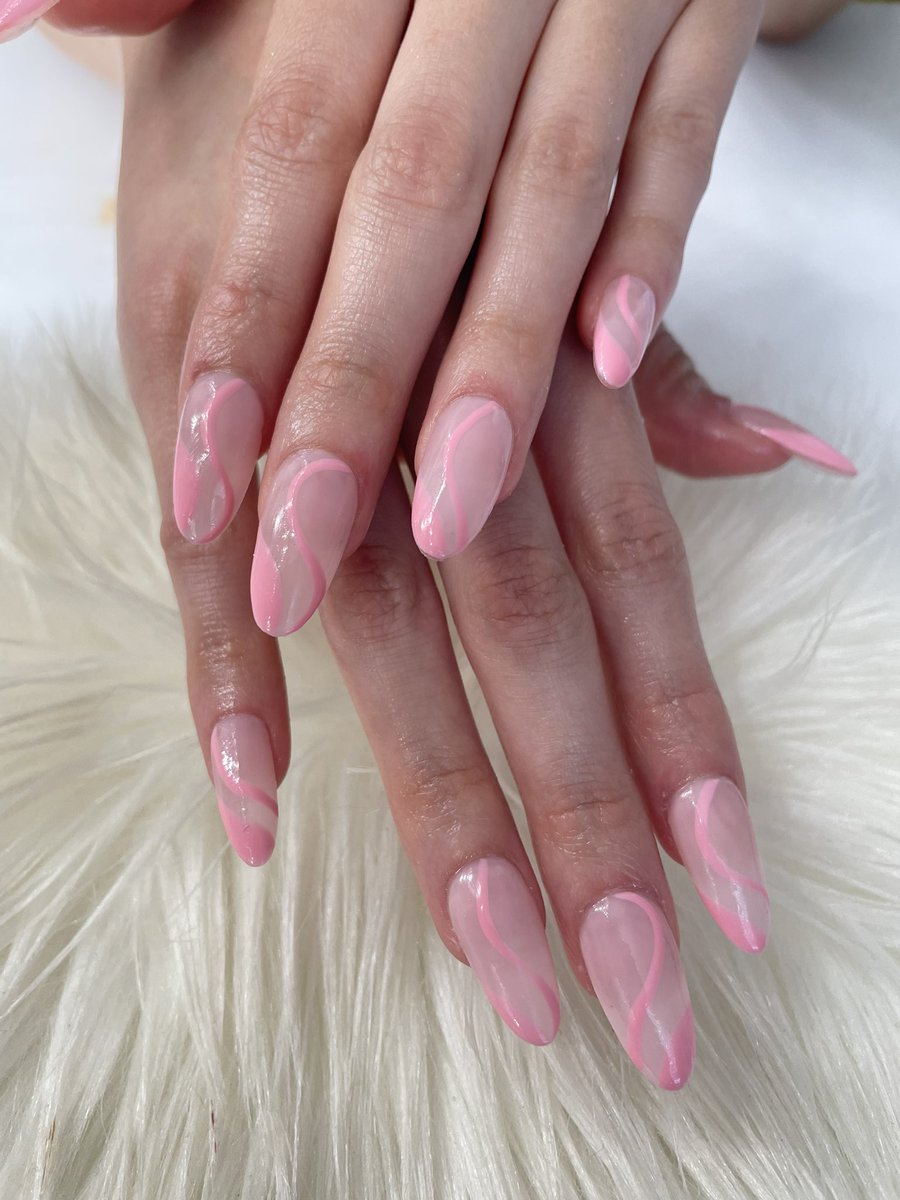 _nailsbychar_'s tweet photo. Birthday swirls 🤍💗 #pink #21stbirthday #nails https://t.co/FEWxN2YLo5