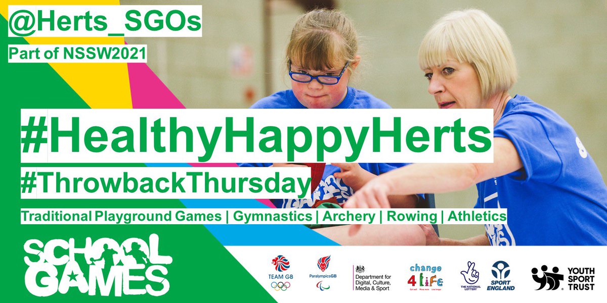 #HealthyHappyHerts
📆#throwbackTHURSDAY
📹 youtu.be/0P2tIjKjukg
🧩Playground games, Gymnastics, Archery, Rowing and Athletics
🖥 sportinherts.org.uk/peschoolsport/…

Please tag us in your photos and update us via Twitter, using the hashtags💪.

#getinvolved <a href="/Herts_SGOs/">Herts School Games</a>