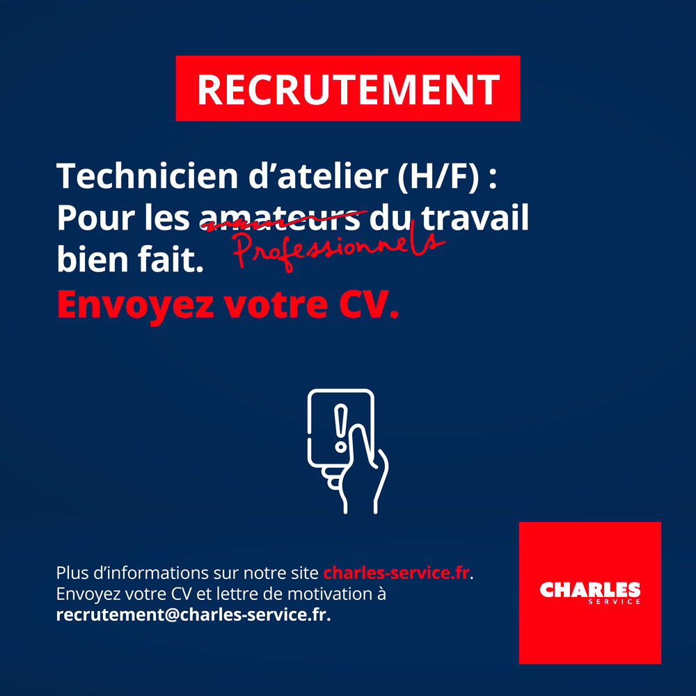 [RECRUTEMENT]

Dans la famille des techniciens, nous demandons le technicien d'atelier !

Venez rejoindre les équipes Charles Service ! 😁

Pour postuler c'est par ici 👉zcu.io/O640 

#job #emploi #recrutement #technicien #manutention