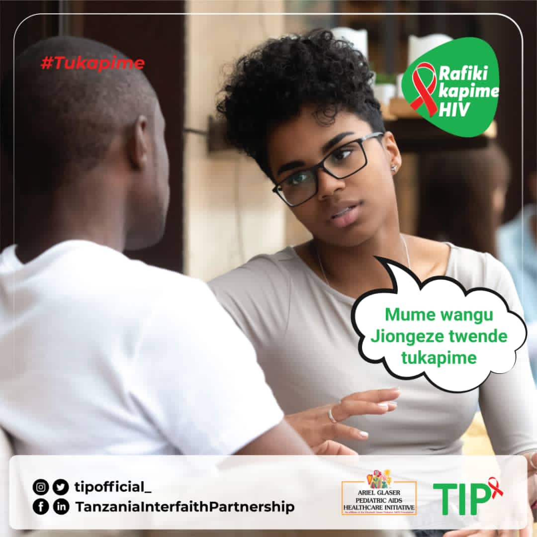 Peit2552's tweet photo. Imarisha furaha ya mwenzi wako kwa kupima afya ili kudumisha amani na upendo katika mahusiano yako au ndoa yako.

@tanzaniainterfaithpartnership 
@ummymwalimu 
#agenda2040 
#milladayo 
@princendibalema 
#RafikiKapimeHIV 
@agpahi https://t.co/REKk7e4ewm