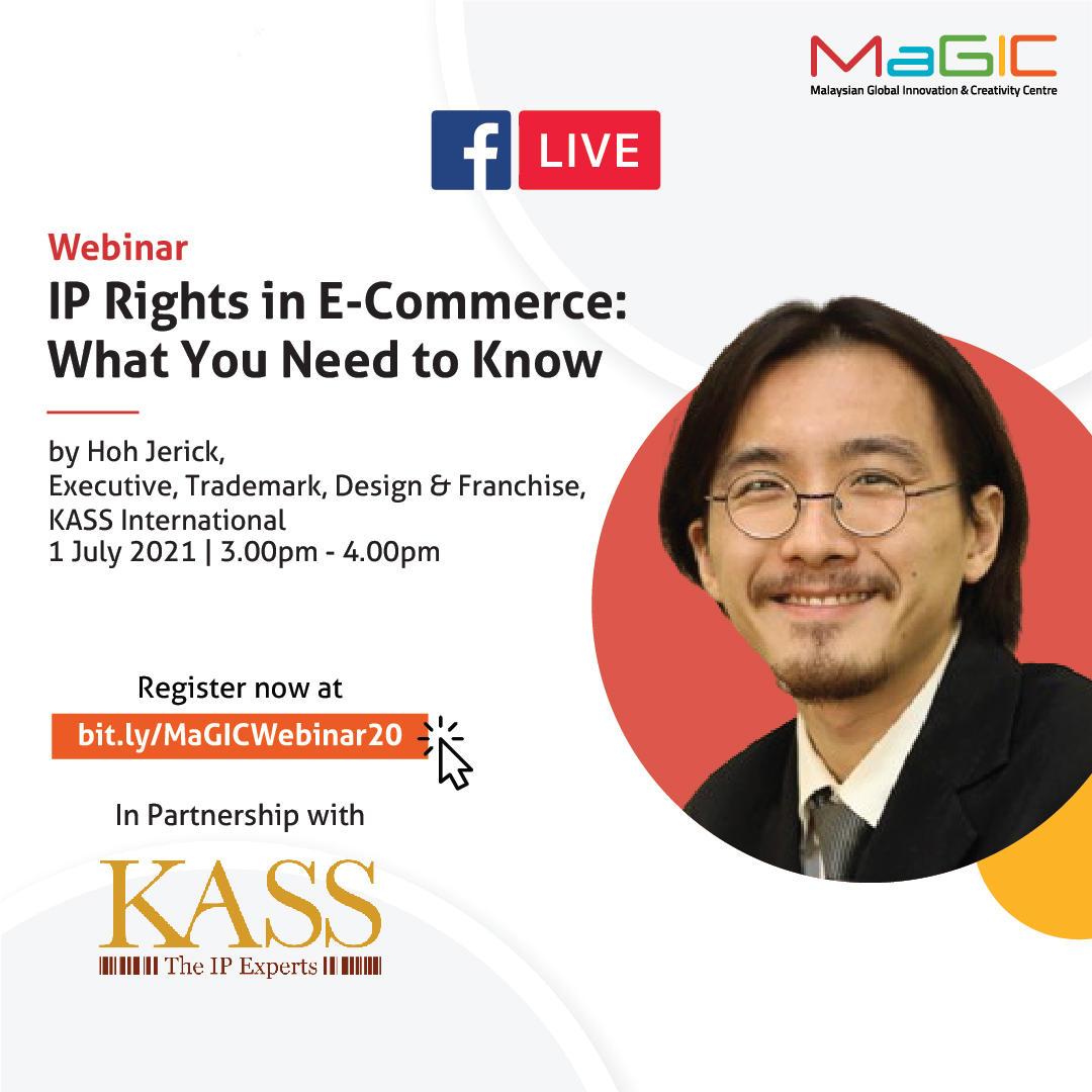 KASS_IP's tweet photo. Join us in our upcoming webinar to learn more about how to tackle the ever-escalating IP issues in e-commerce. See you there!
Registration link: https://t.co/PYMngVgm3M
#FreeWebinar #ecommerce #entrepreneurs #businesstips #intellectualproperty #KASStheIPexperts #ASEAN https://t.co/hiGdJ1bjnD