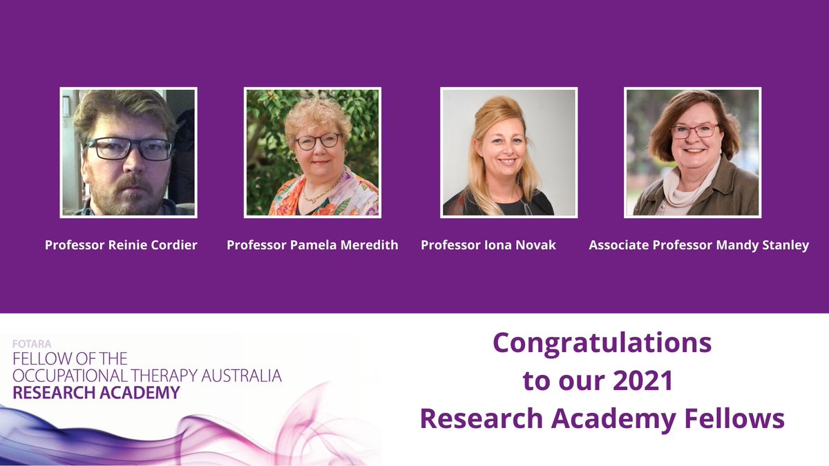 otaust's tweet photo. Congratulations to the 2021 OTA Research Academy Fellows! The academy serves to both recognize scholars in the OT profession and enhance the research capacity building in the profession. https://t.co/GA4UF4Ombu