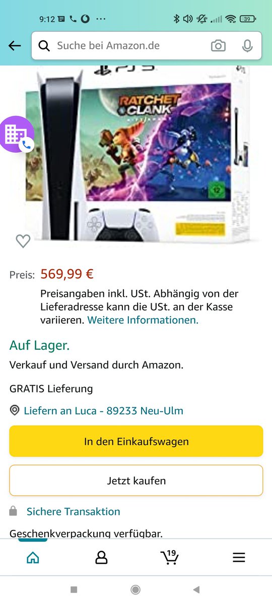 Luca18783884's tweet photo. @ps5botde Man könnte garnix hinzufügen ich war direkt aktiv auf Twitter und amazon mit 3 geräten und nix hat geklappt  habe so langsam die Lust an der Konsole verloren https://t.co/ySaCk4W9iA