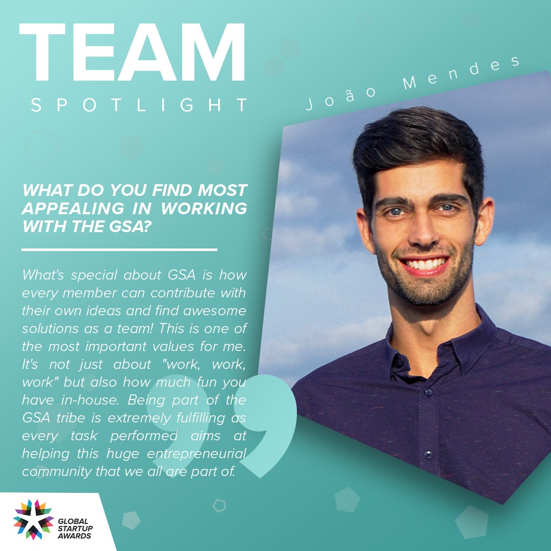 Startup_Awards's tweet photo. 🔥 HQ TEAM
João is our Head Project Manager. He has excellent relationship building and management skills which help deliver projects together with high-profile partners and governments.
Thank you for your hard work, João ⭐️
#GlobalStartupAwards #GSATeam https://t.co/eXjtrofMxC