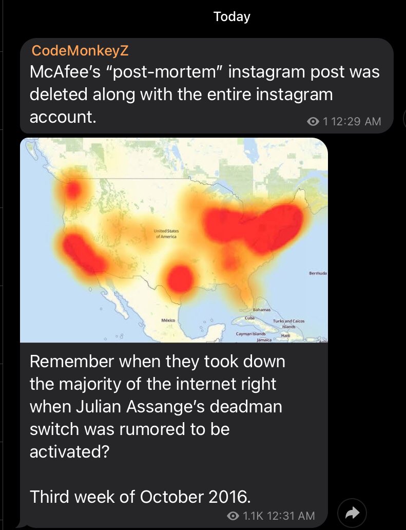 GodwinTheHuge's tweet photo. Service interruption soon? #CodeMonkey remembers.
#McAfee #McAfeeDidntUninstallHimself #mcafeedidntepsteinhimself
#Q #CueAnon #Blockchain #ThirtyOne https://t.co/nS7id61Ate