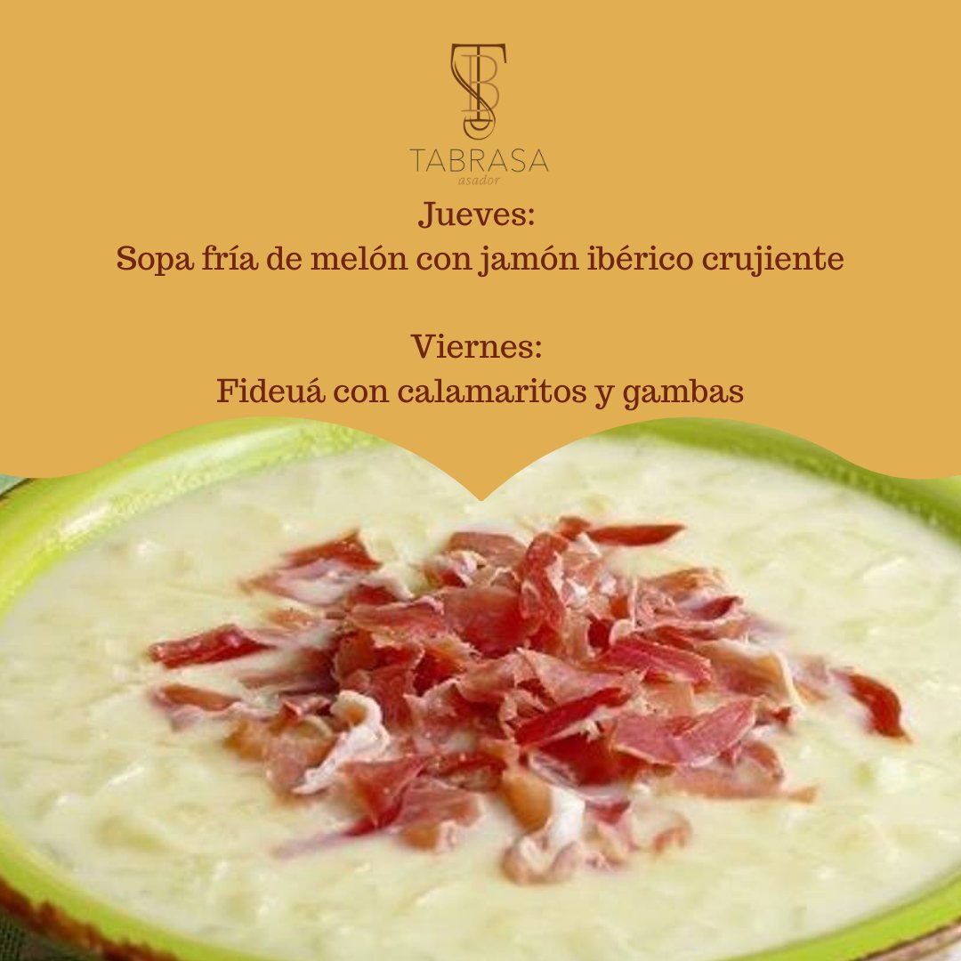 El que piense que la cuchara y "la caló" no se llevan bien, que venga a Tabrasa y lo compruebe. Hoy y mañana viernes, aquí, se vive la cuchara. Te esperamos...
Reservas: 951 899 553

#horarios #ocio #relax #gastronomia #sopa #fideua #gazpachuelo #lentejas  #arrozcaldoso #tabrasa