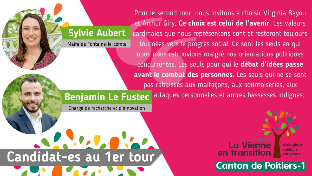 Merci à <a href="/Aubert_Sylvie/">Sylvie Aubert</a> , <a href="/BenjLeFustec/">Benjamin Le Fustec</a> Élise Remaury et <a href="/ClemPorcher/">Clément Porcher</a> pour le soutien.
Dimanche 27 juin faisons gagner le rassemblement à Poitiers 1.